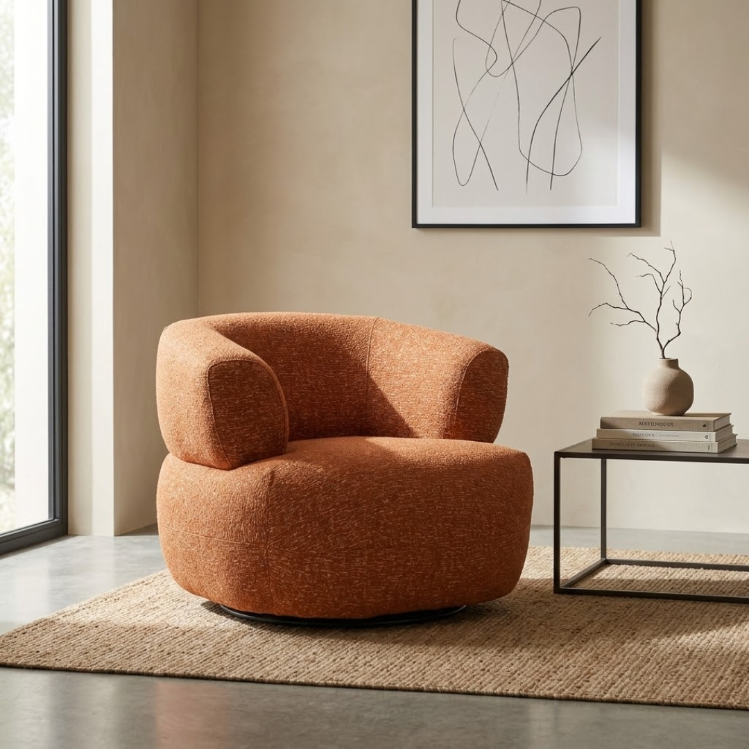 Zion Swivel Chair - Terracotta