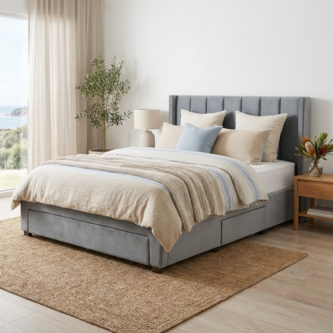 Napoli King Storage Bed - Crystal