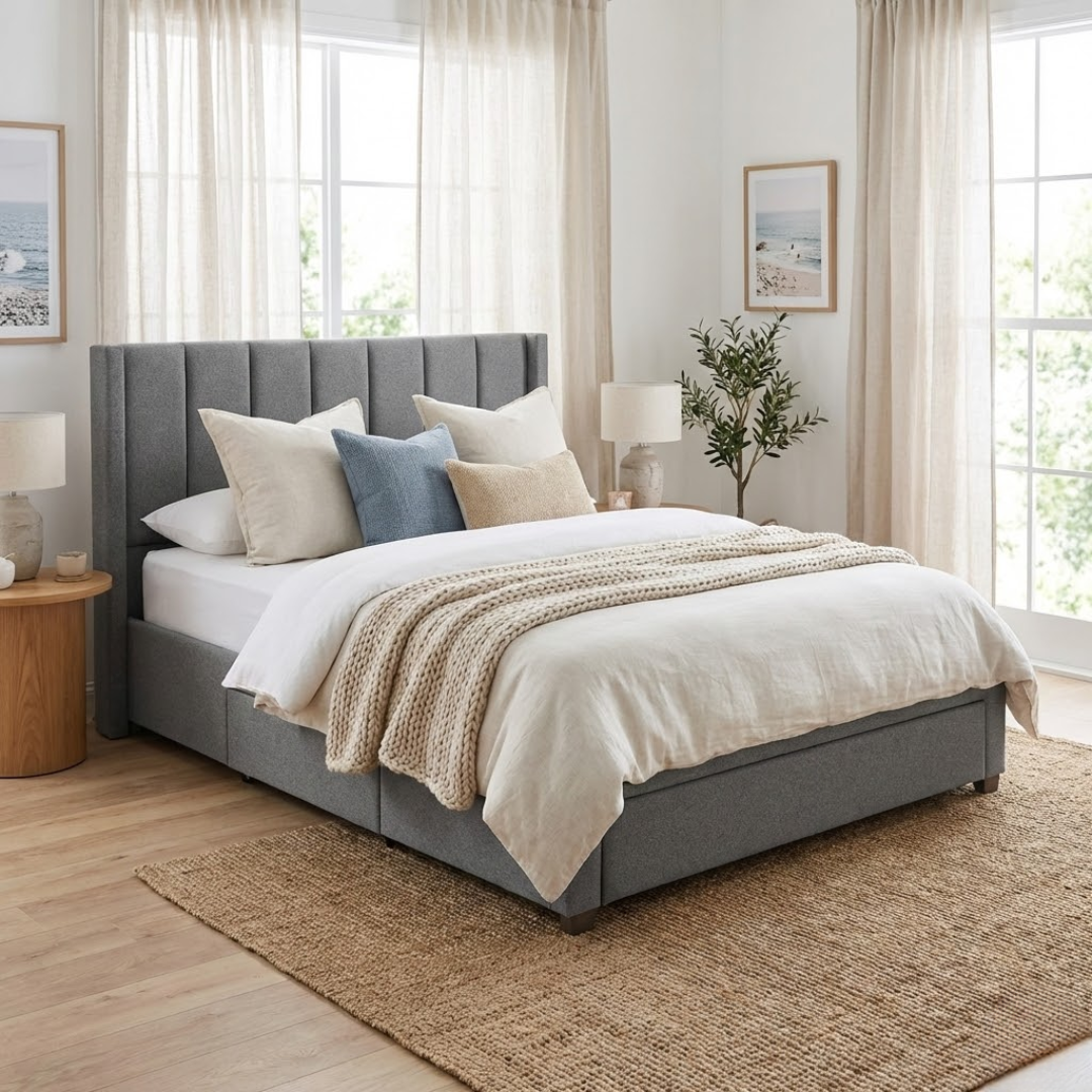 Napoli Queen Storage Bed - Storm